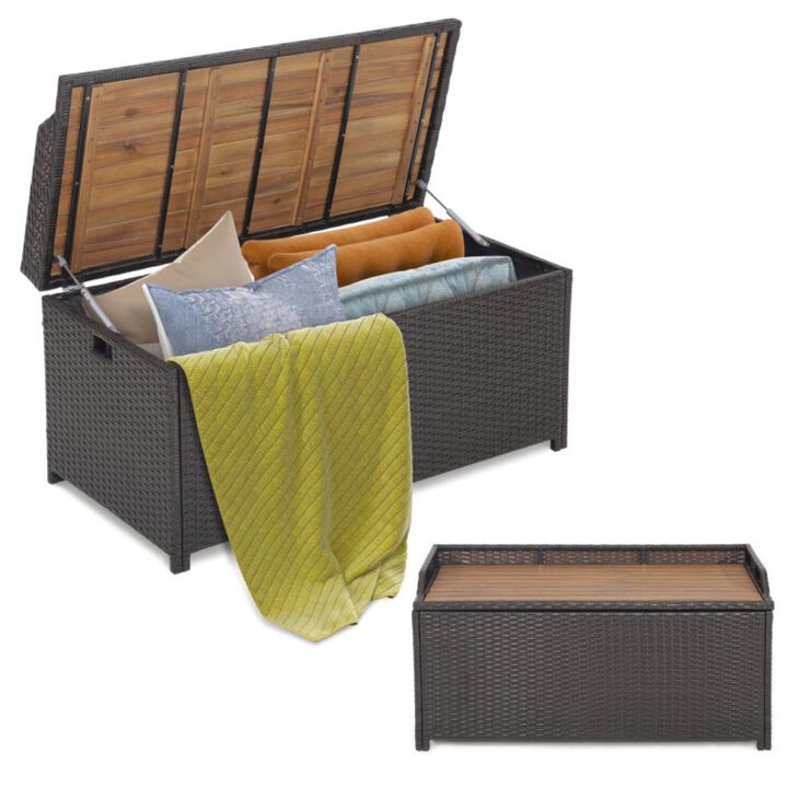 Hivvago 45 Gallon Outdoor Storage Bench with Zippered Liner