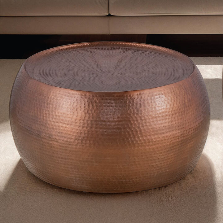 Jorevyn Gold Hammered Coffee Table