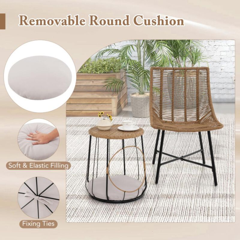 Hivvago 3 Piece Outdoor Furniture Set with Pet Housefor Patio Yard