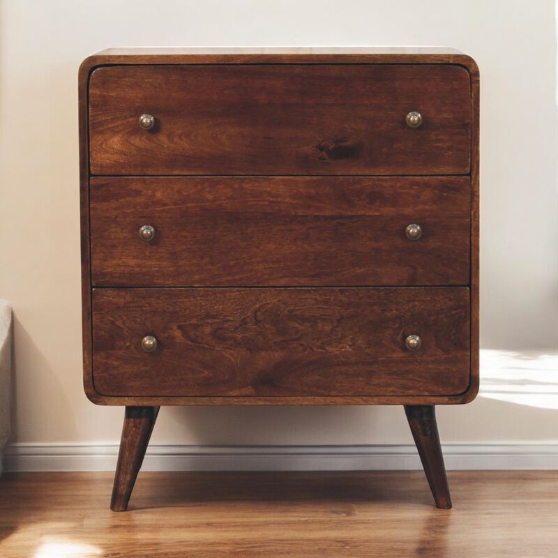 Artisan Furniture Solid Wood Curved California Walnut Chest