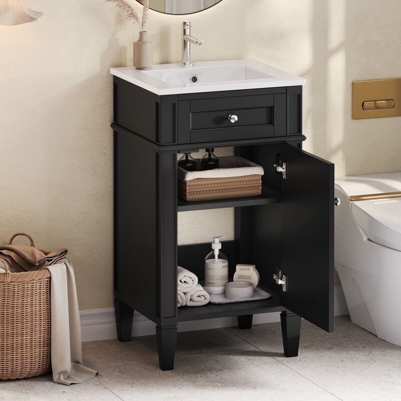 Freestanding Single Bathroom Vanity Set image number 5