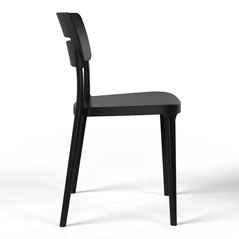 WestinTrends Outdoor Modern Stackable Plastic Patio Dining Chairs (Set of 2)