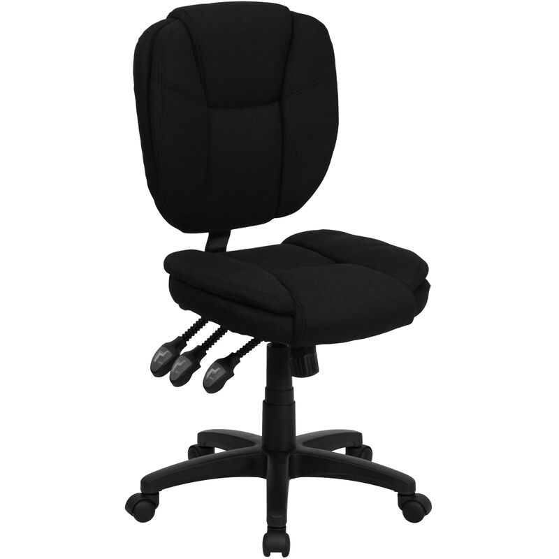 Caroline Mid-Back Fabric Multifunction Swivel Ergonomic Task Office Chair with Pillow Top Cushioning image number 0