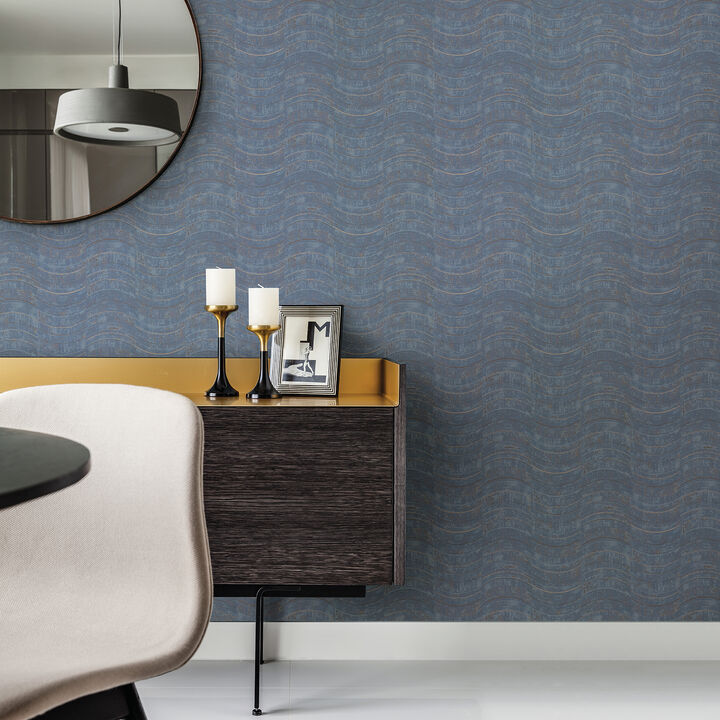 Hydra Blue Geometric Wallpaper