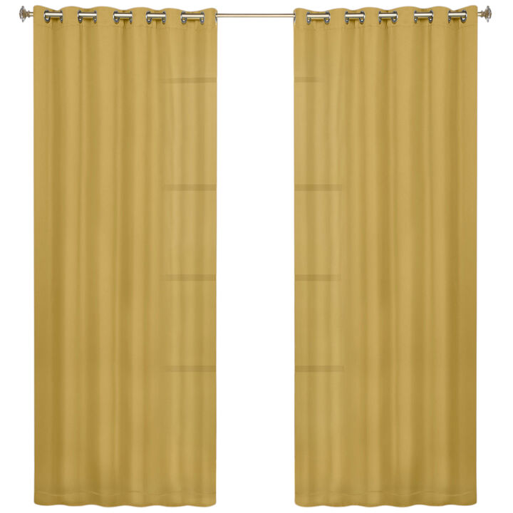 Modern Solid Blackout Curtain Panels Set of 2 Room Darkening Drapes