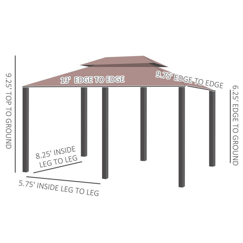 Hivvago 10' x 13' Patio Gazebo with Curtains and Vented Roof image number 2
