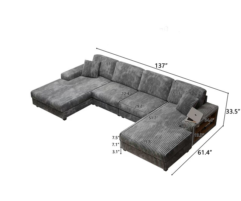 Juprul  U-shaped Combination Sofa image number 9