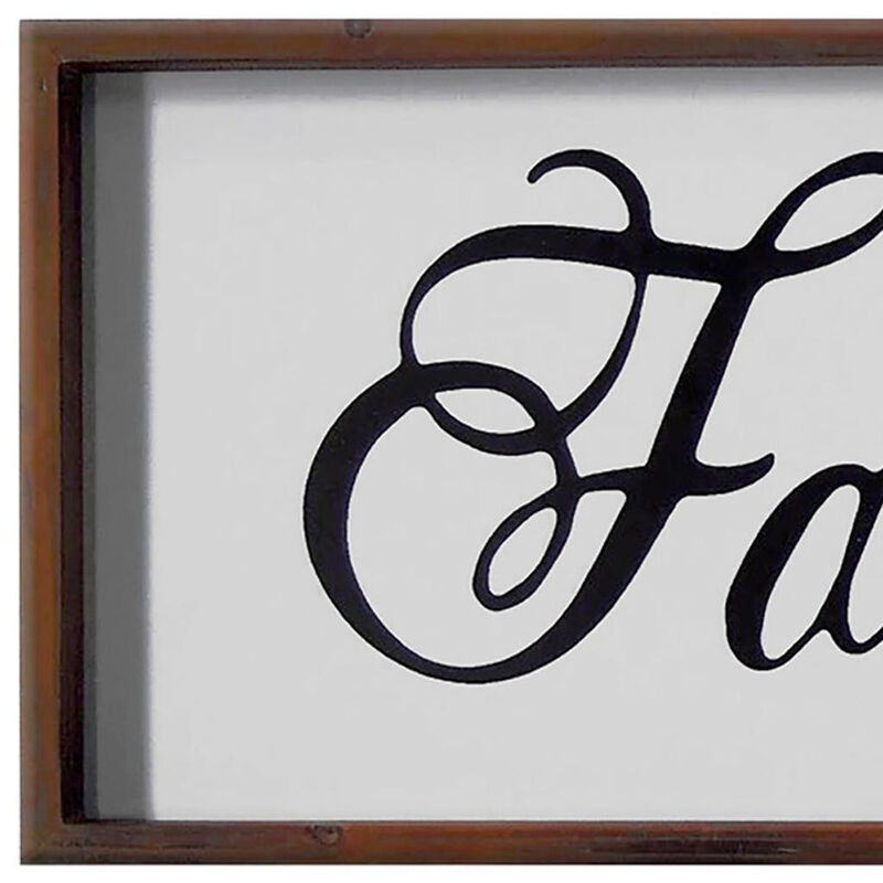 HomeRoots 12" X 28" Brown And White Family Wood Wall Decor image number 2