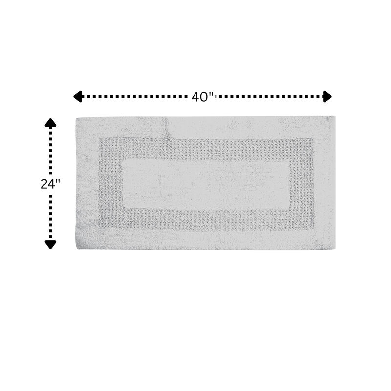 Extremely Absorbent Cotton Bath Rug 24" x 40" White by Perthshire Platinum Collection