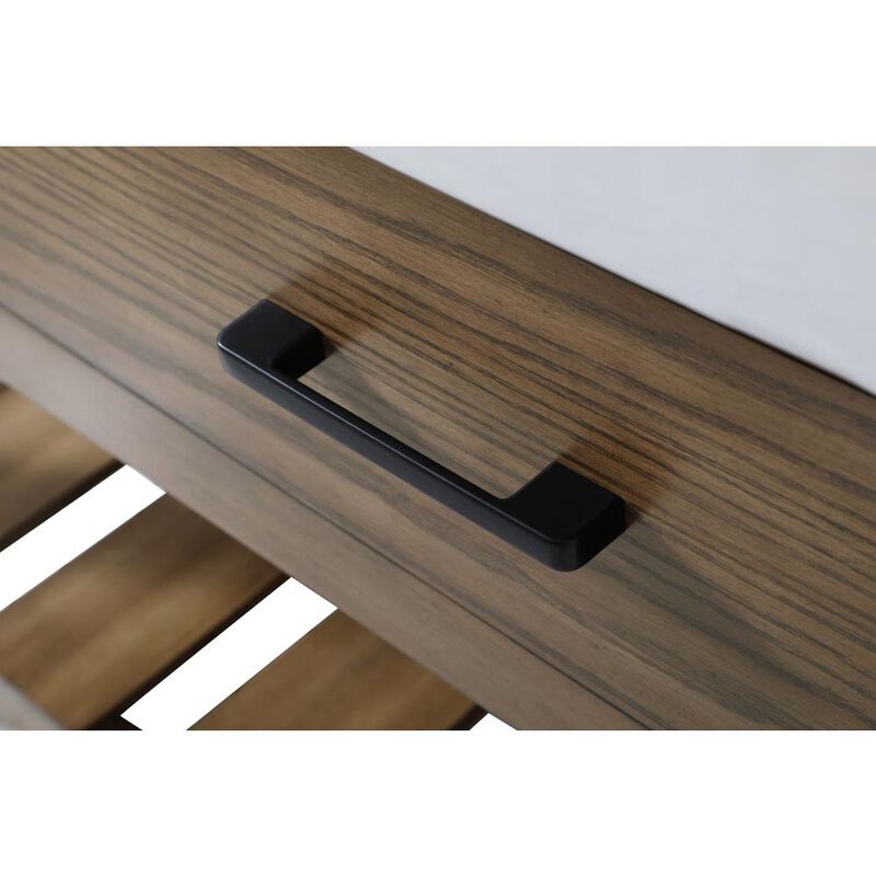 Elegant Kitchen and Bath 48 inch Single bathroom vanity in driftwood with backsplash