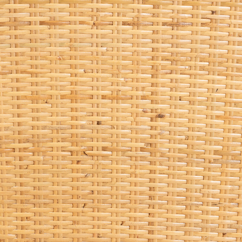 Bali & Pari Monaco Modern Oak Brown Finished Mahogany Wood and Natural Rattan Dining Chair