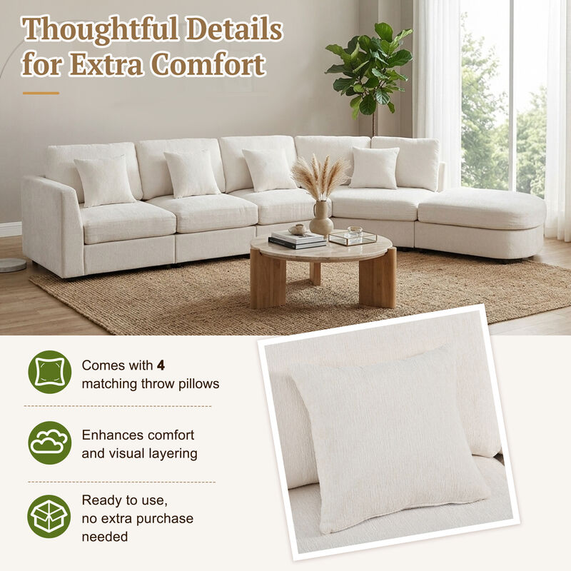 Fimerl Oversized Chenille Sectional Sofa image number 7