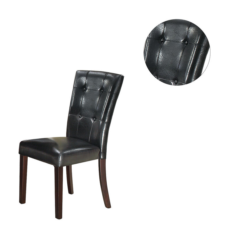 Streamdale Leather Upholstered Dining Chair, Black(Set Of 2) image number 2