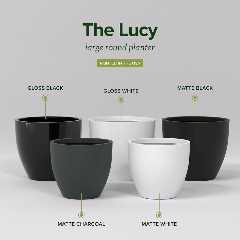 Greenline Fiberglass Lucy Medium Indoor/Outdoor Round Planter.