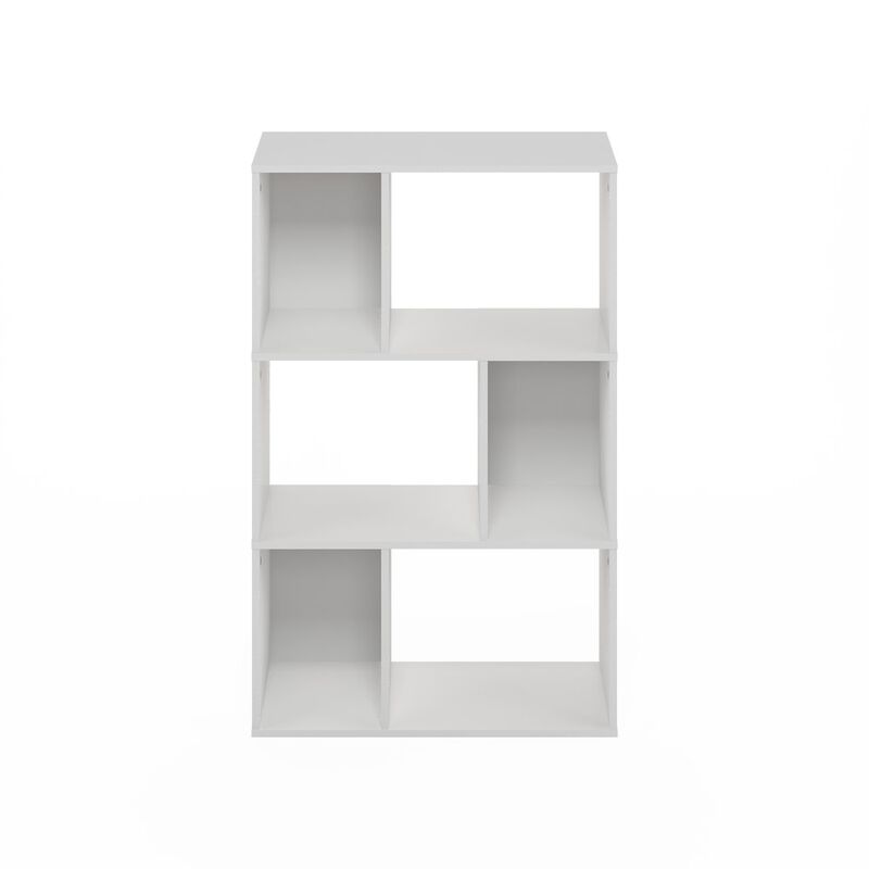 Daly 6-Cube Irregular Cubes Bookcase, Bookshelf, Storage Organizer, White