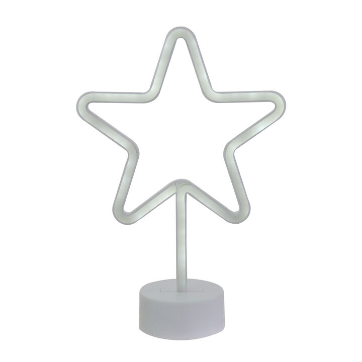 11.5" White Star LED Neon Style Table Sign