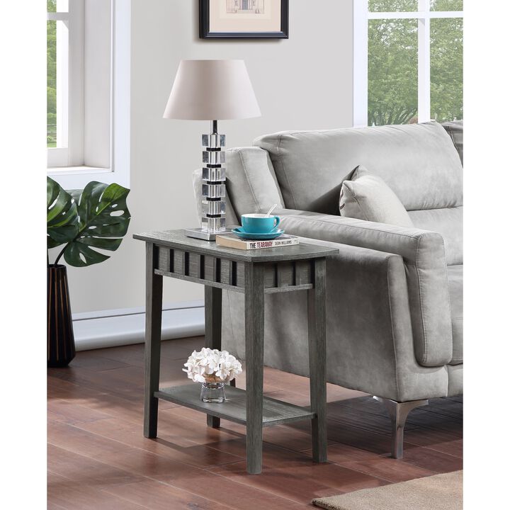 Convenience Concepts Dennis End Table with Shelf, Wirebrush Dark Gray