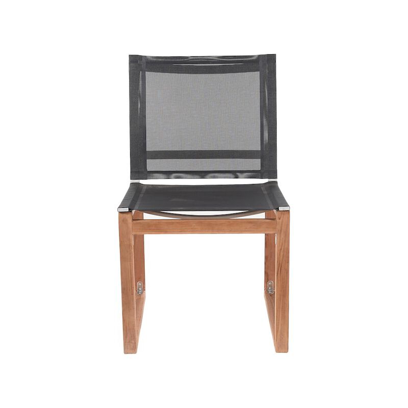 Meridian Furniture Tulum Black Water Resistant Fabric Outdoor Patio Dining Side Chair