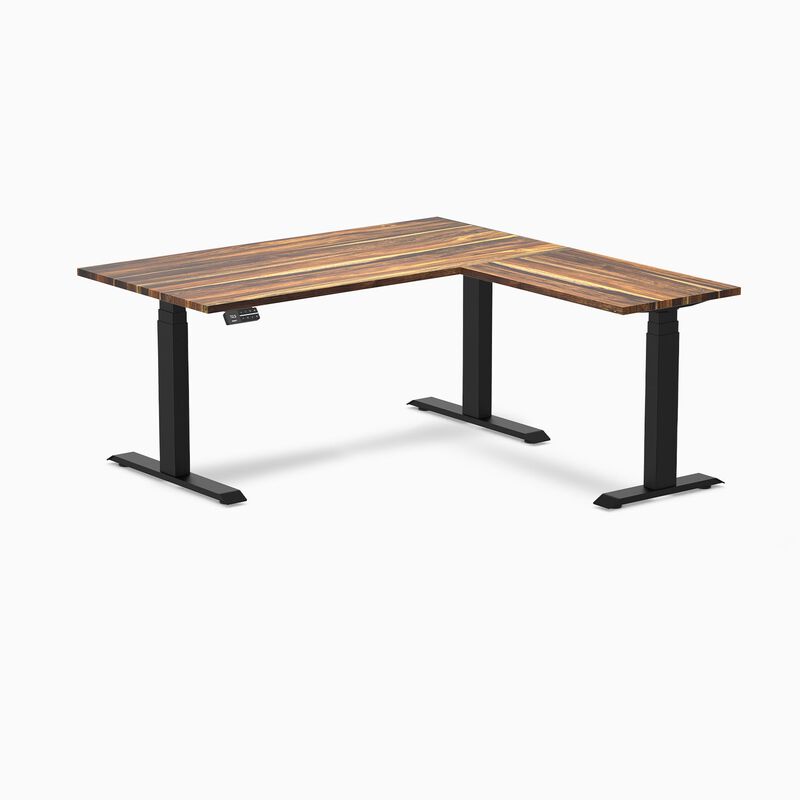 Desky Hardwood L-Shape Sit Stand Desk image number 0