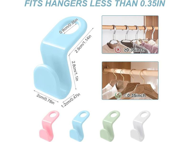 50 Pcs Space Saving Hanger - Clothes Connector Hooks, Stacking Space Saver, Plas image number 2