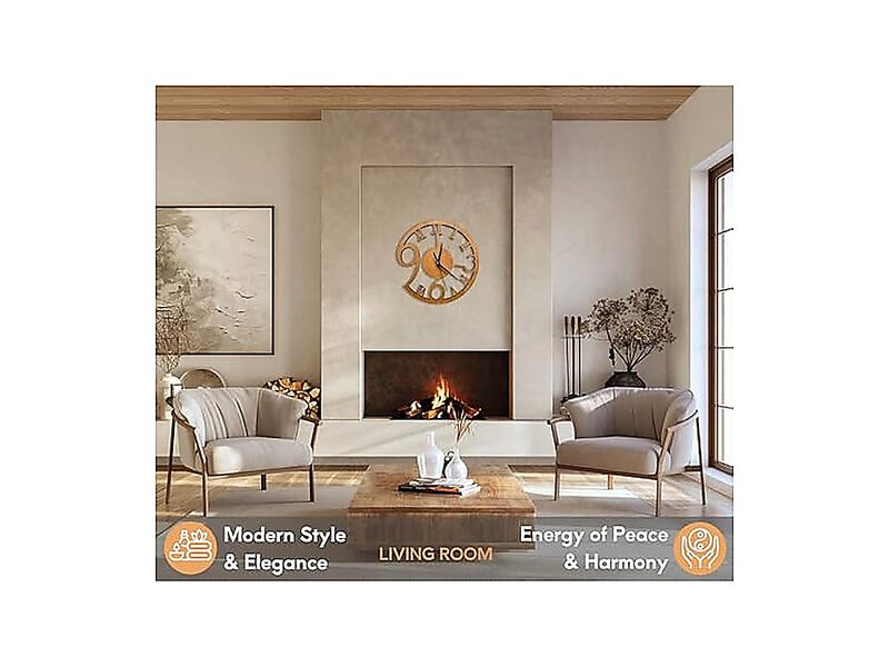 Rizalit Wood Wall Clock Artistic Modern Classic Style Unique Design 12 Inch Non image number 2