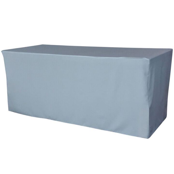 Polyester Fitted Table Cover 72 by 30 Inch Durable Poplin for Events and Parties