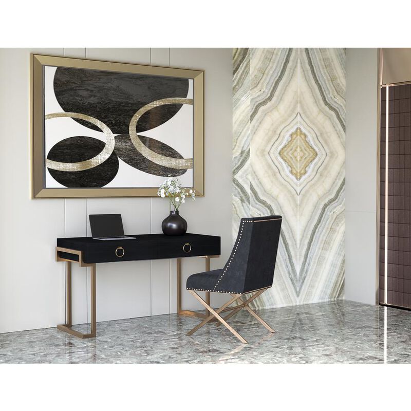 Jett Desk Brass Black