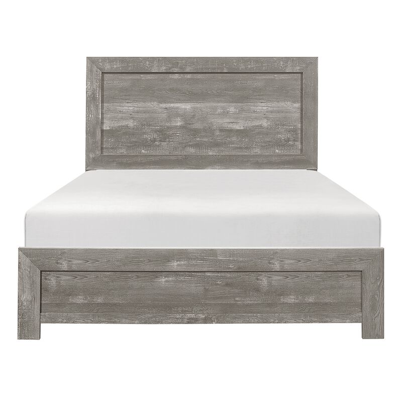 King Bedroom Set, Farmhouse Style, Gray, 2 Piece Set with Nightstand image number 4