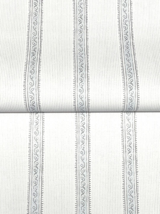Mandevilla Light Blue Vine Stripe Wallpaper