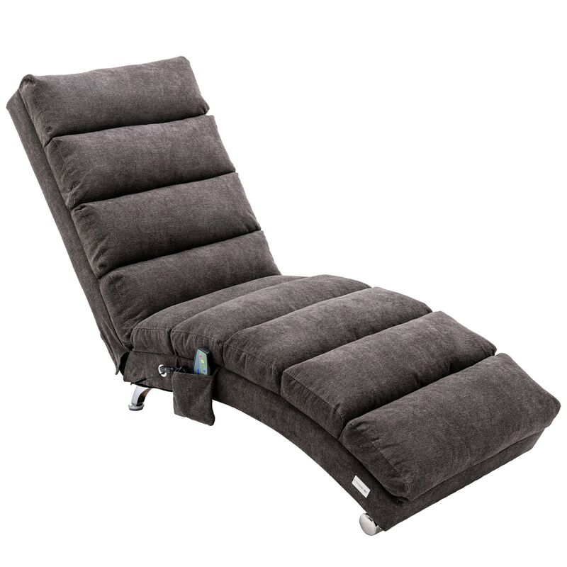 Mondawe Linen Ergonomic Electric Massage Long Chaise Lounger with Remote Control and 5 Modes image number 0