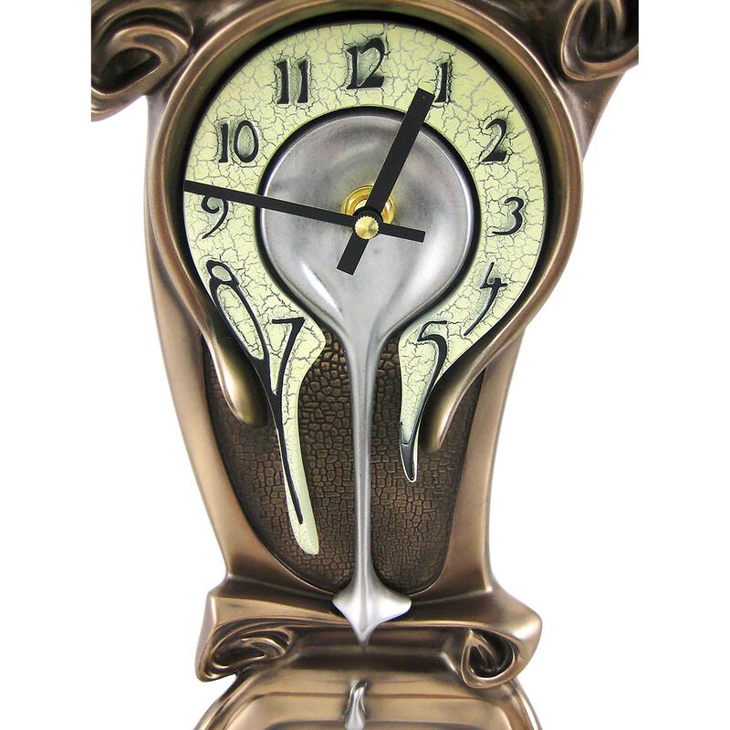 Bronze Finish Melting Mantel Clock Desk Table Dali image number 3