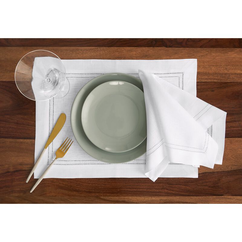 Linen Dinner Napkins - Linen Double Hemstitch