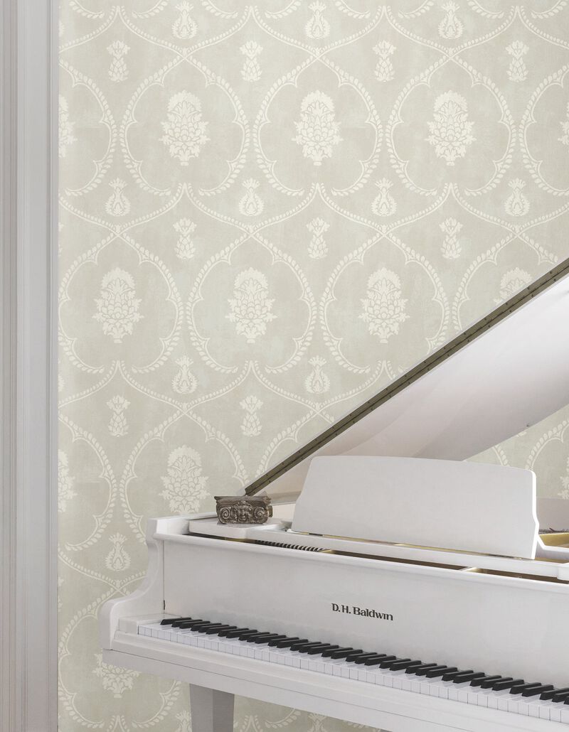 Royal Damask Gray Wallpaper (Double Roll) image number 5
