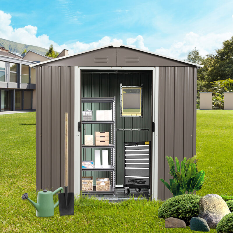 Streamdale 8FT X 4FT Outdoor Metal Storage Shed With Window