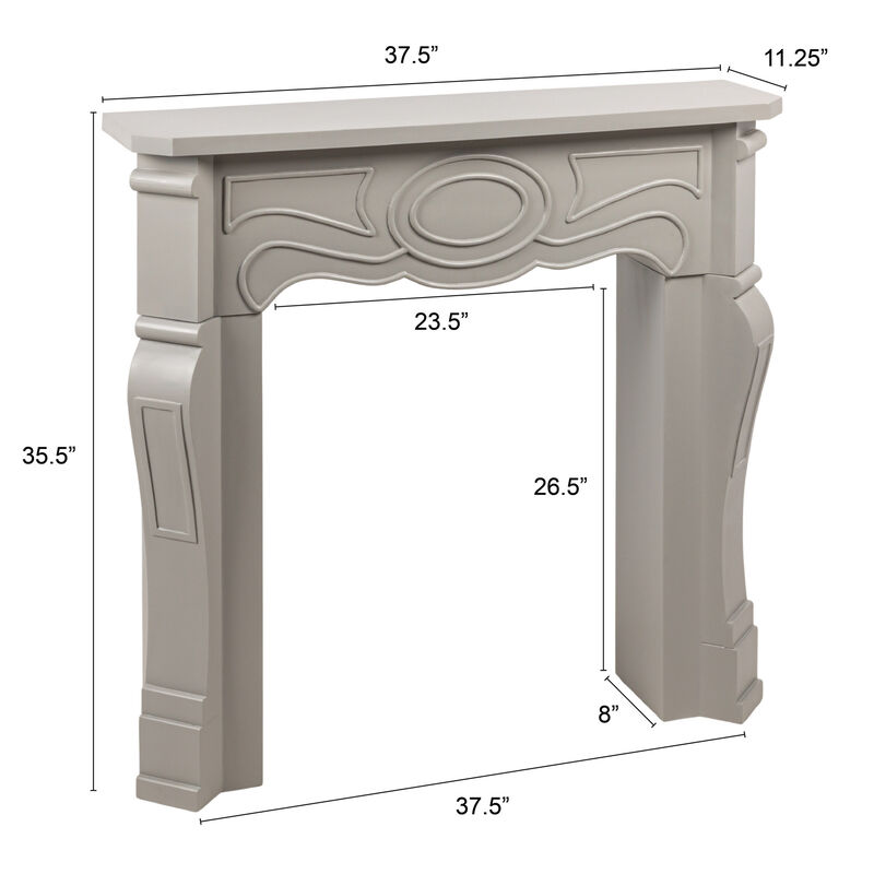 Small Victorian Decorative Fireplace Mantel, Grey image number 2