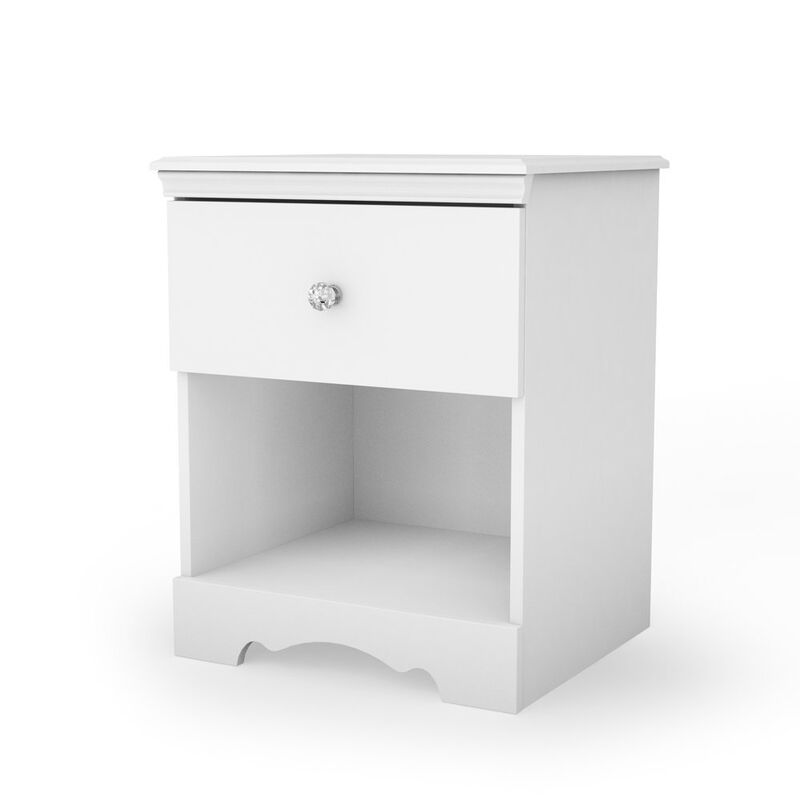 Hivvago Eco-Friendly White Nightstand with Drawer and Open Shelf