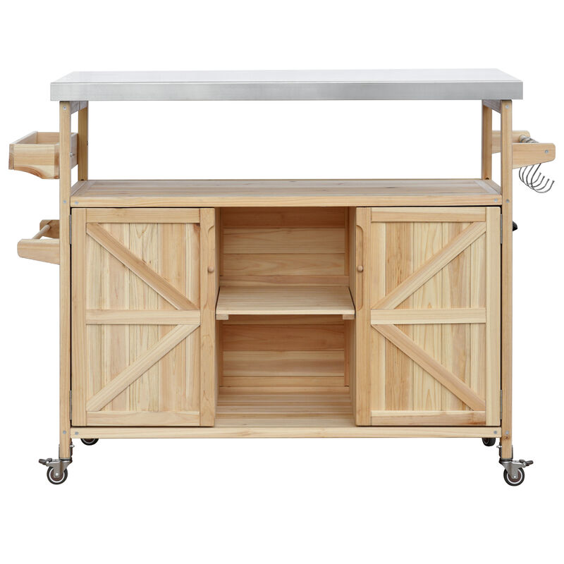 Merax Outdoor Kitchen Island Rolling Bar Cart image number 0
