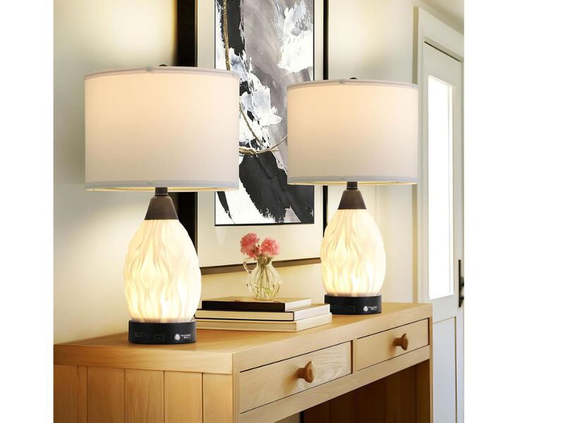 22" Touch Table Lamps &ndash; Set of 2, Stepless Dimming, USB Ports