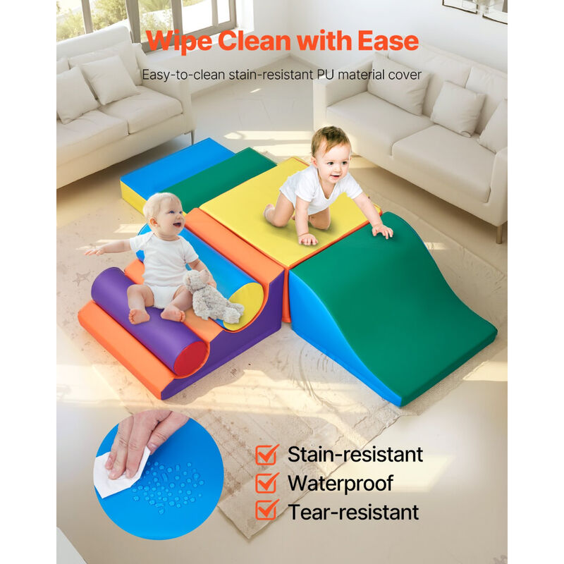 Soft Foam Climbing Toys for Toddlers, 7-Piece Indoor Play Set for Preschoolers