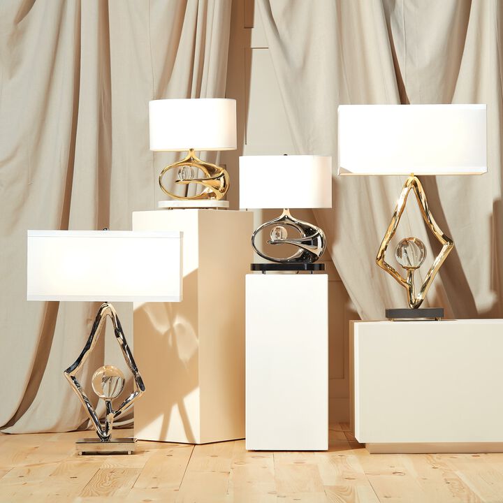 Abstract Lamp-Silver