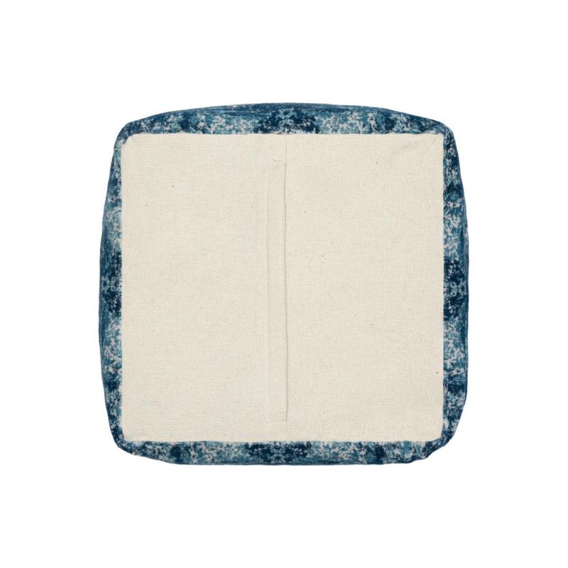 Hivvago 18 Inch Blue Abstract Pouf Ottoman