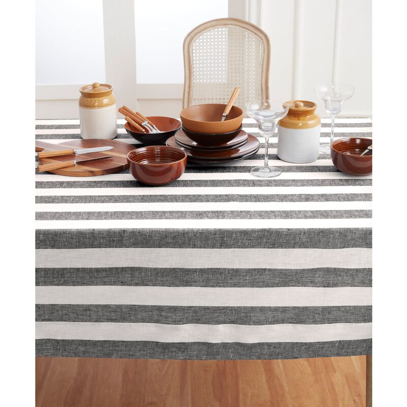 Christmas Linen Tablecloth - Cabana Stripe, Solino Home