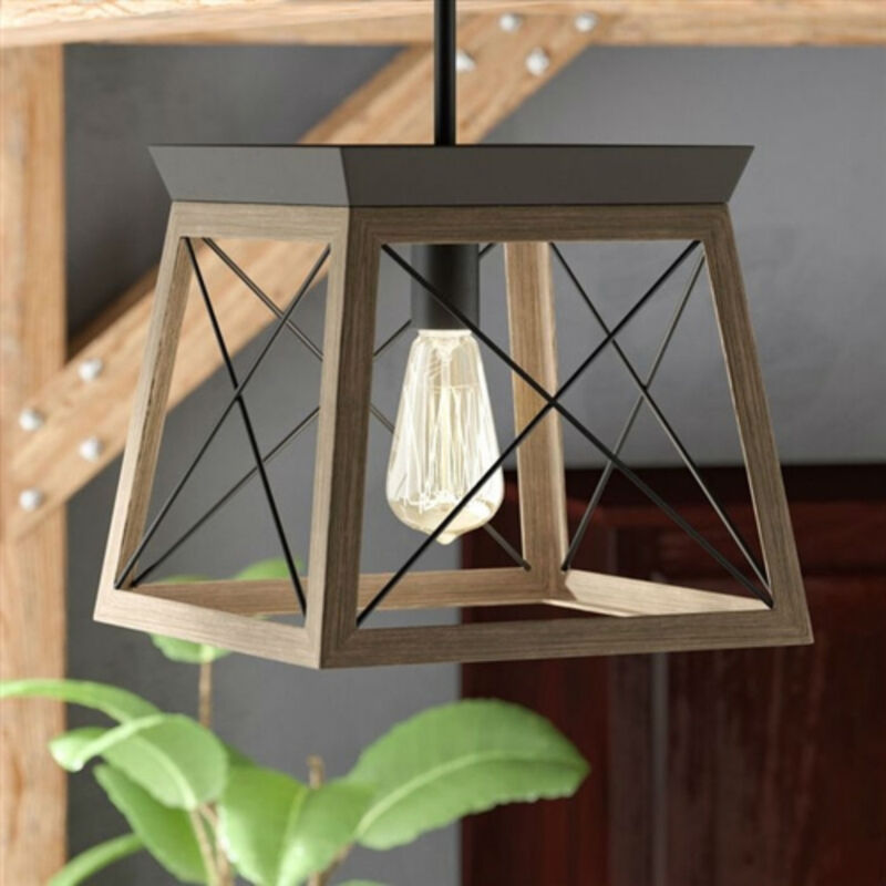 Dimmable Geometric Lantern Chandelier &ndash; Elegant Pendant Light for Dining Room & Living Room