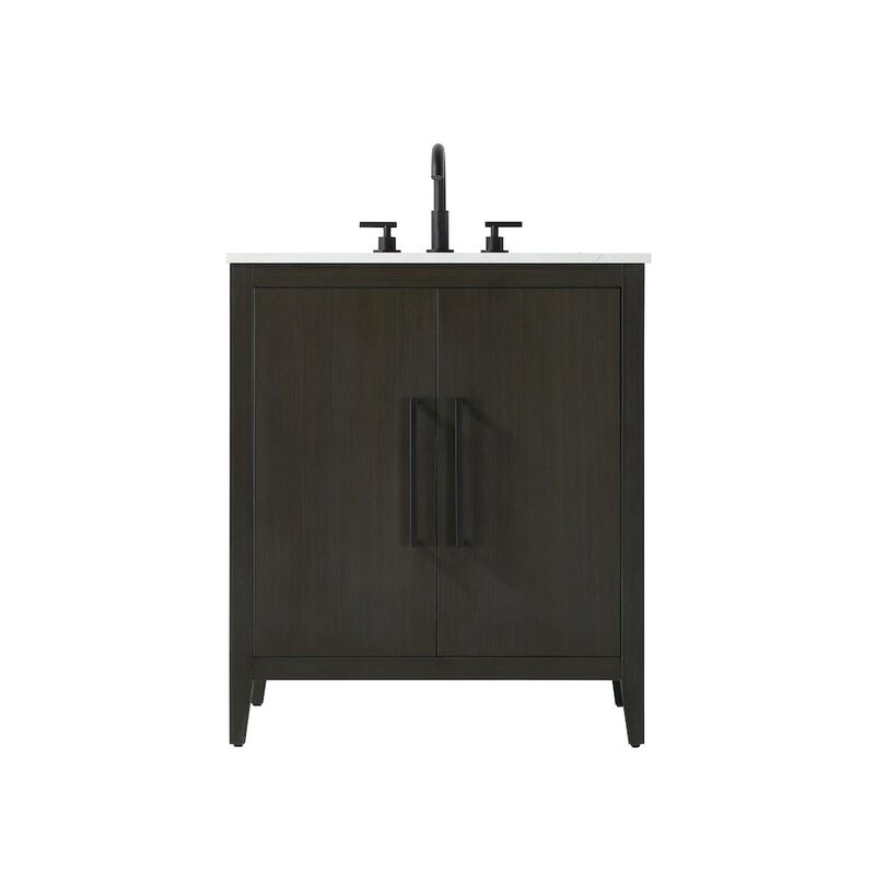 Elegant Kitchen and Bath 30 Inch Single Bathroom Vanity In Mocha Brown