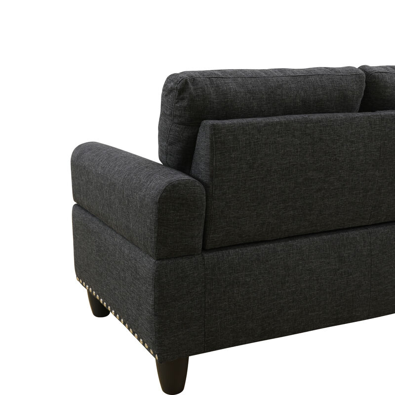 Sogfax L‑Shaped Linen Blend Sectional Sofa image number 7