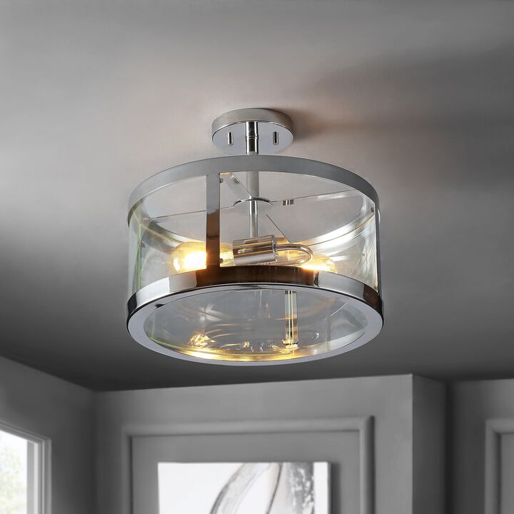 Herndon Iron/Glass Modern LED Flush Mount