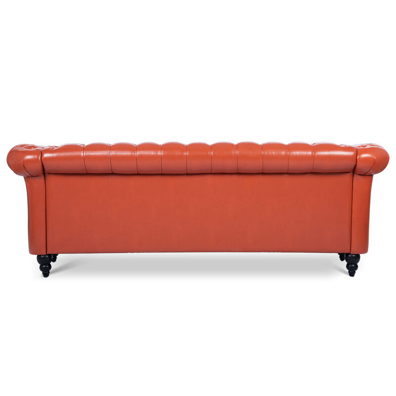 Rolled Arm Chesterfield 3 Seater Sofa.