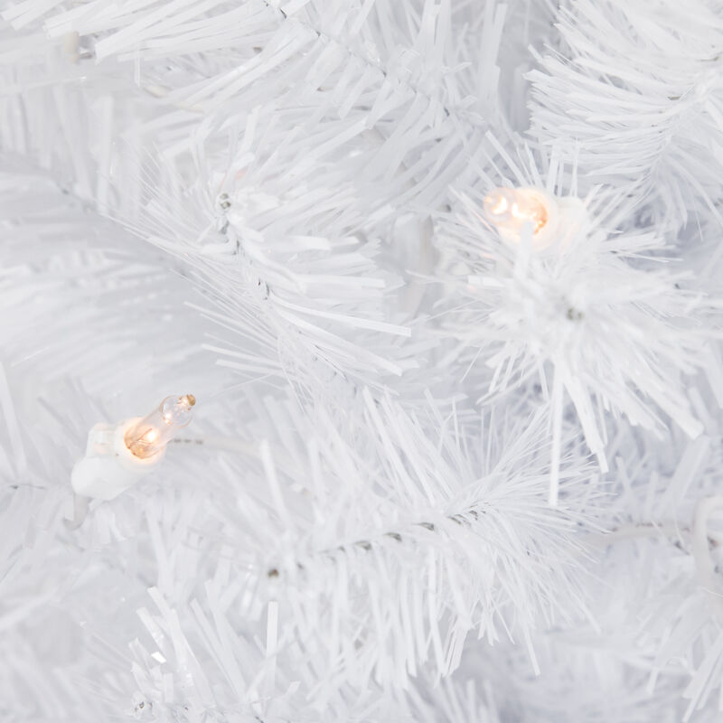 3' Pre-Lit Woodbury White Pine Slim Artificial Christmas Tree  Clear Lights