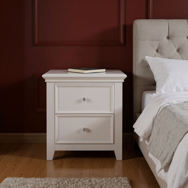Contemporary Nightstand with 2 Drawers – Bedroom Storage Cabinet