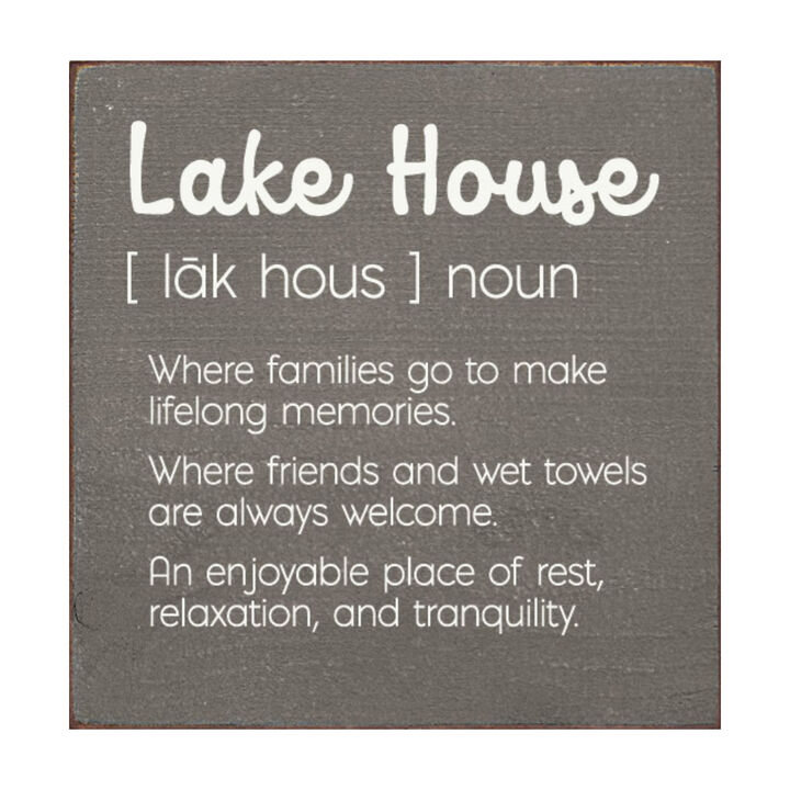 Lake House Definition Wooden Wall Sign for Cabin Decor